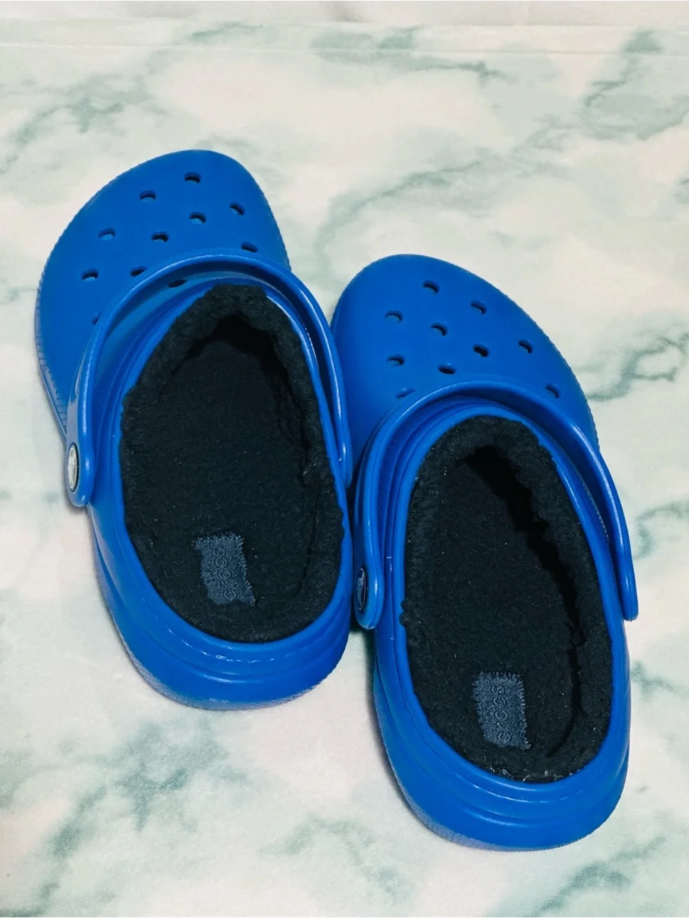 CROCS Kids Royal Blue Fleece-Lined Clog